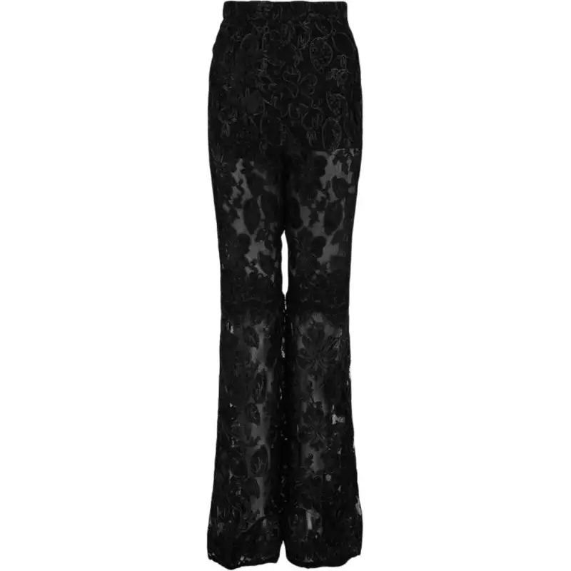 GUCCI Lace Flared Pants Black