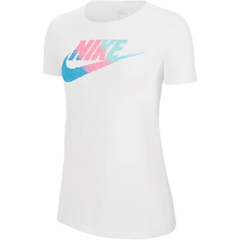 Nike T Shirts Women's White Crew Neck Moderate Straight Fit