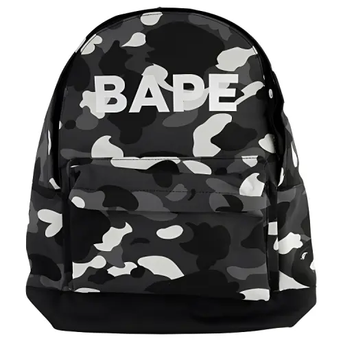 A BATHING APE Bape Fabric Backpack Handbag Unisex Camouflage