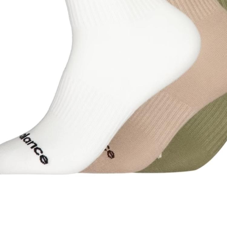 New Balance Crew Socks Unisex 3 Pack White+Pink+Green