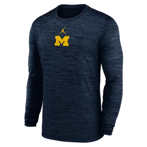 Jordan Michigan Sideline Velocity Men's Jordan Brand Dri-FIT College Long-Sleeve T-Shirt