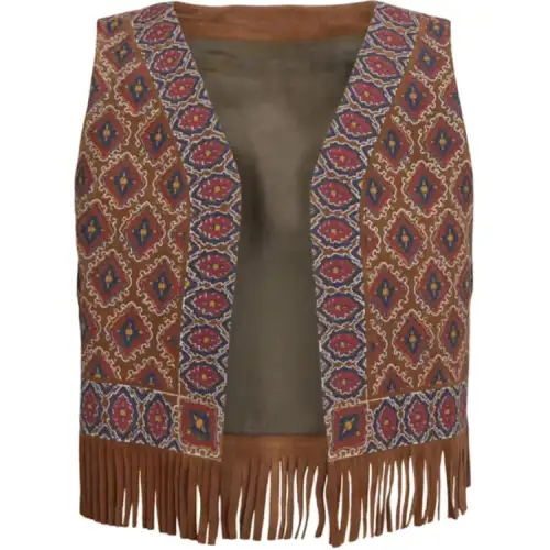 GUCCI Printed Suede Vest