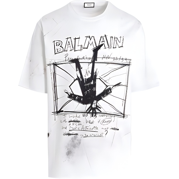 Мужская футболка BALMAIN (белая)