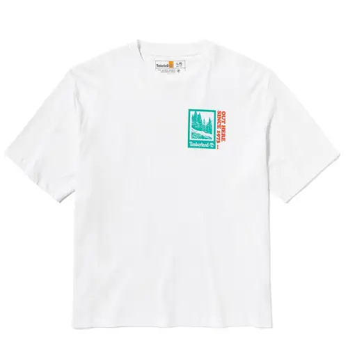 Timberland T Shirts Men's White Crew Neck Moderate Straight Fit