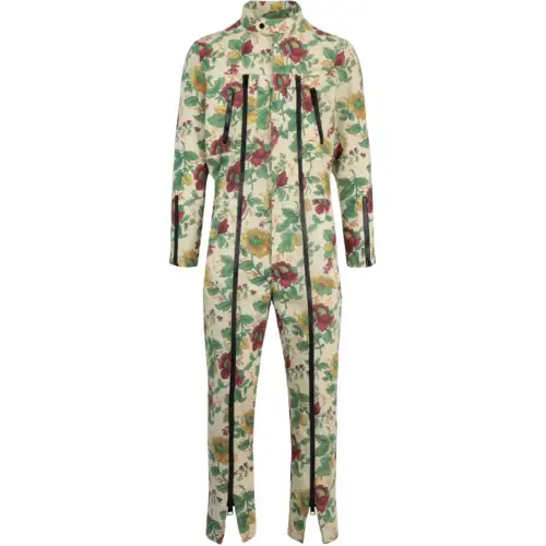 GUCCI Floral Jacquard Jumpsuit Green