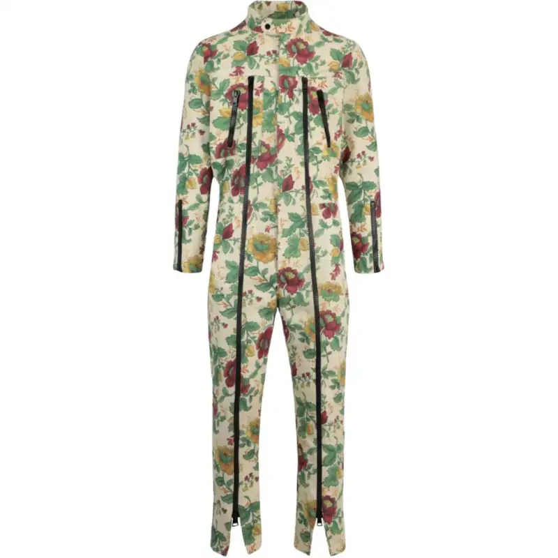 GUCCI Floral Jacquard Jumpsuit Green