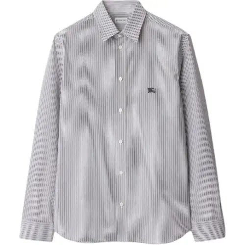 Burberry EDK-embroidered striped shirt