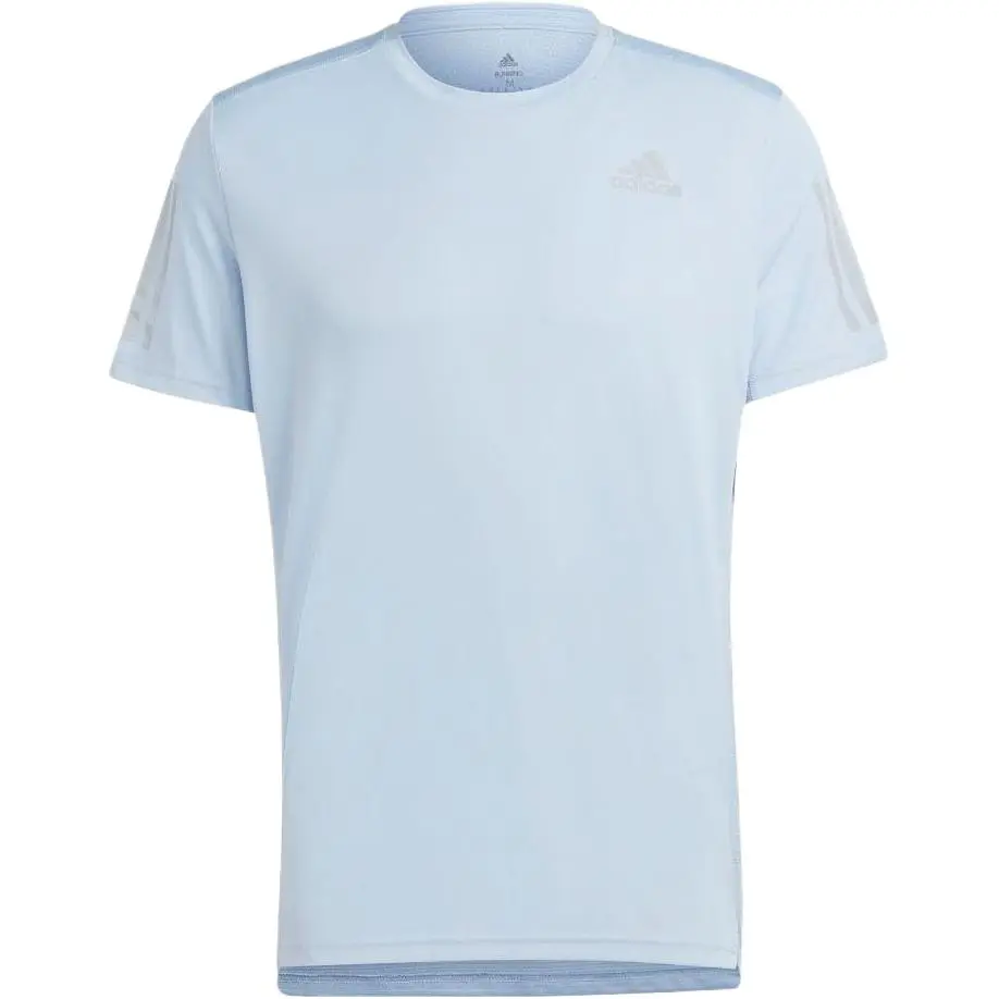 Adidas T-Shirts Men's Light Blue Crew Neck Moderate Straight Fit