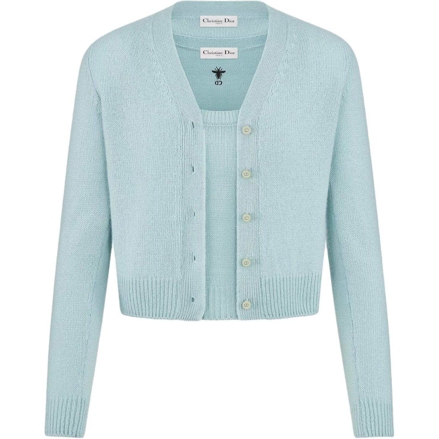 Женский кардиган Dior Cashmere Twin Set (голубой)