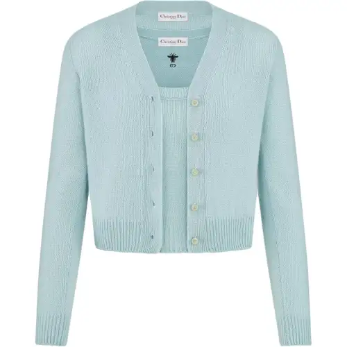 DIOR FW25 Cashmere Sweater Women's Light Blue