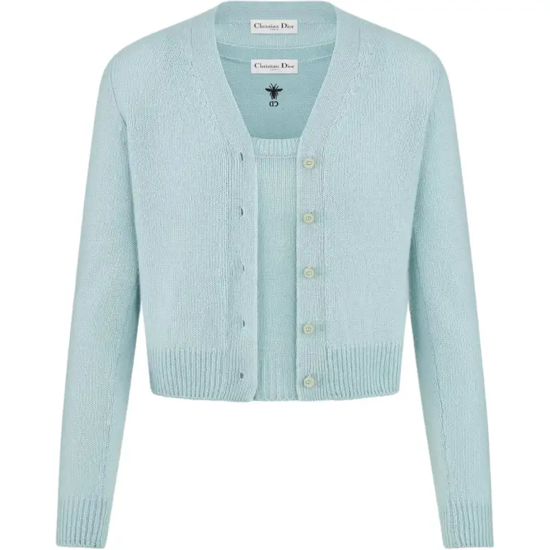 DIOR FW25 Cashmere Sweater Women's Light Blue
