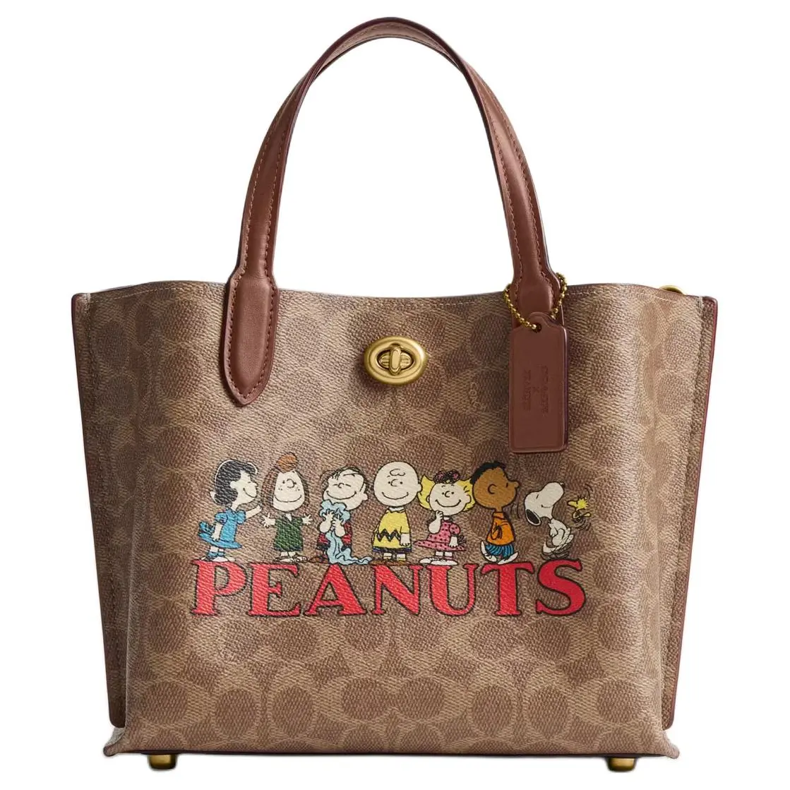 COACH PEANUTS Snoopy, Collaboration Willow Coated Canvas Tote Bag, Shopping Bag, Shoulder Bag, Crossbody Bag, Handbag