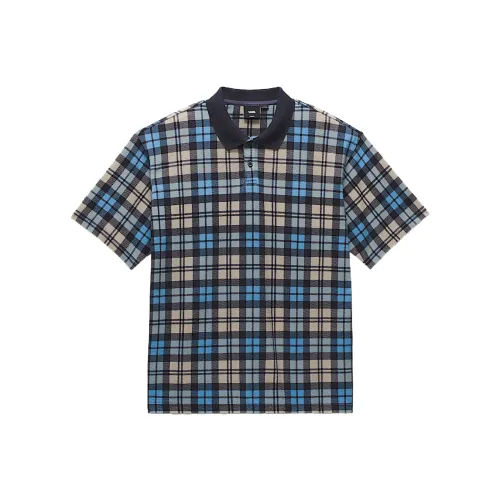 Vans Polo Shirts Men's Blue Polo Collar Moderate
