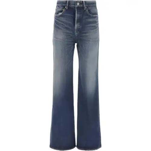 SAINT LAURENT High Waist Straight Leg Jeans