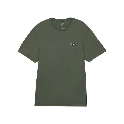 Vans T Shirts Men's Green Crew Neck Moderate Straight Fit