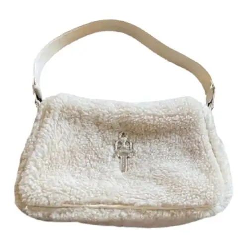 Chrome Hearts Lambswool Fleece Shoulder Bag, Chicken Nugget Bag, One Shoulder Handbag Women's White