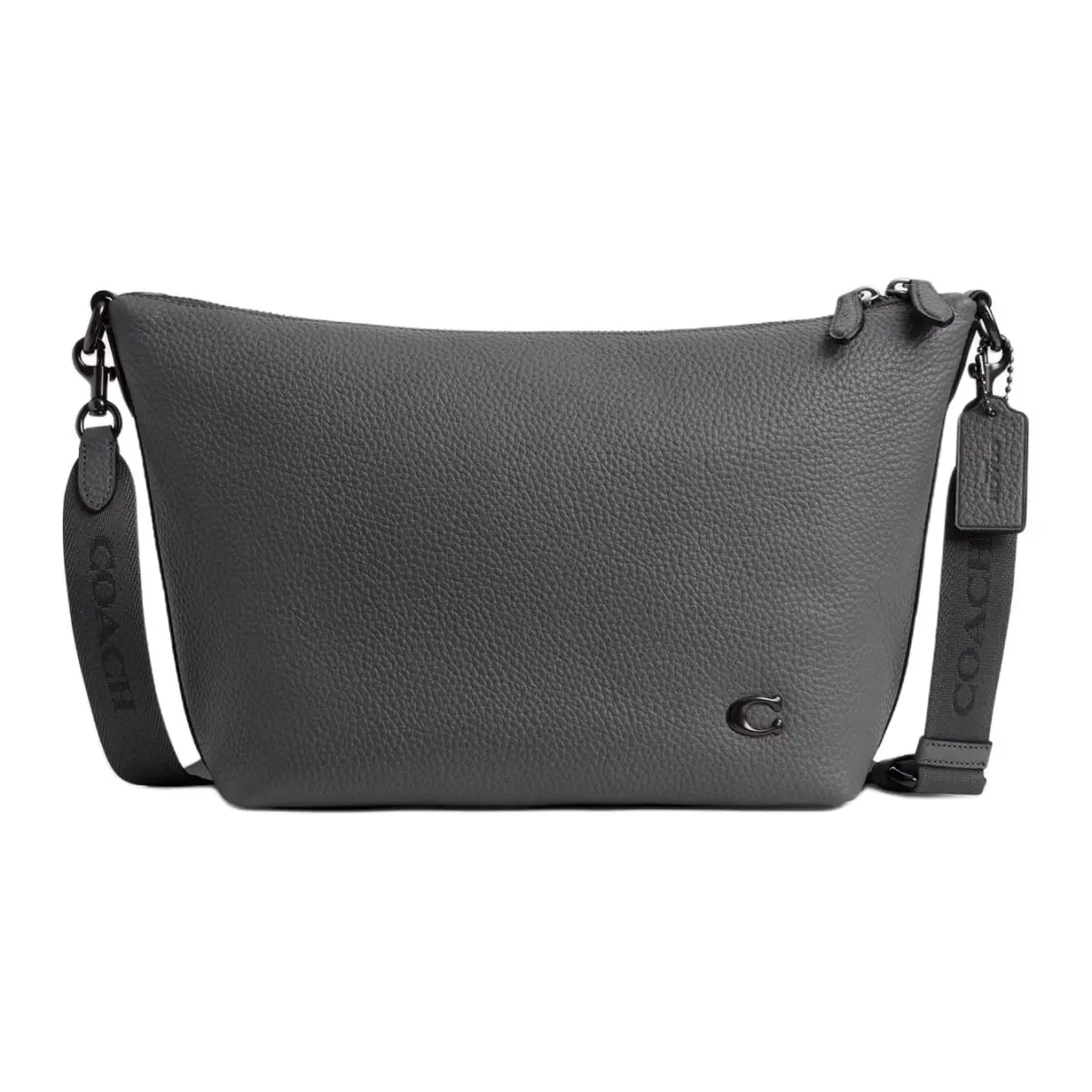 COACH Messenger Leather Messenger Bag, Crossbody Bag, Shoulder Bag Medium Men's Charcoal Gray