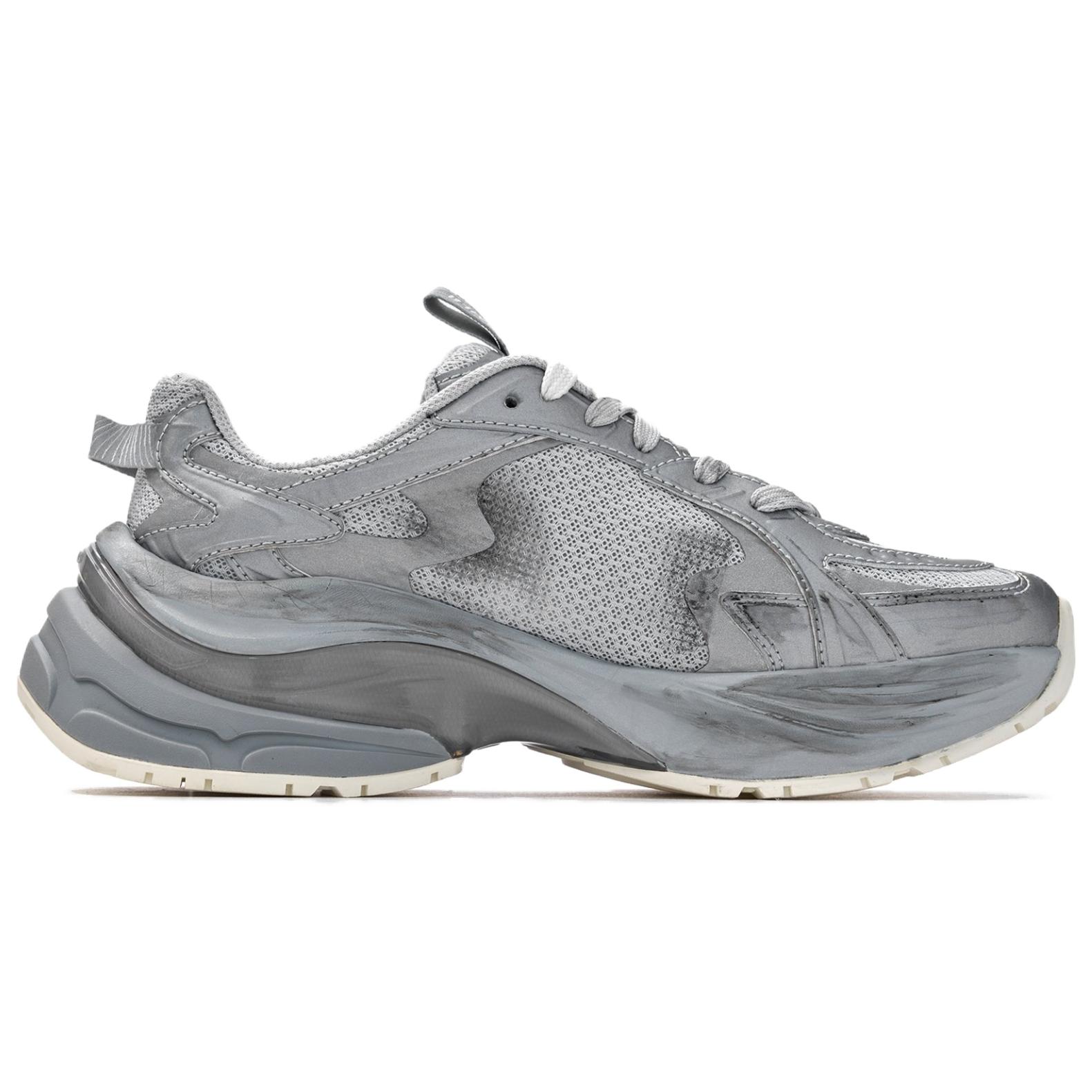MLB New York Yankees Cushioning Slip Resistant Abrasion Resistant Breathable Low top Running Shoes Unisex Dark Silver
