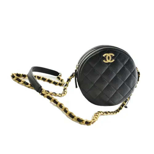 CHANEL Calfskin Shoulder Bag, Crossbody Bag Small Unisex Black