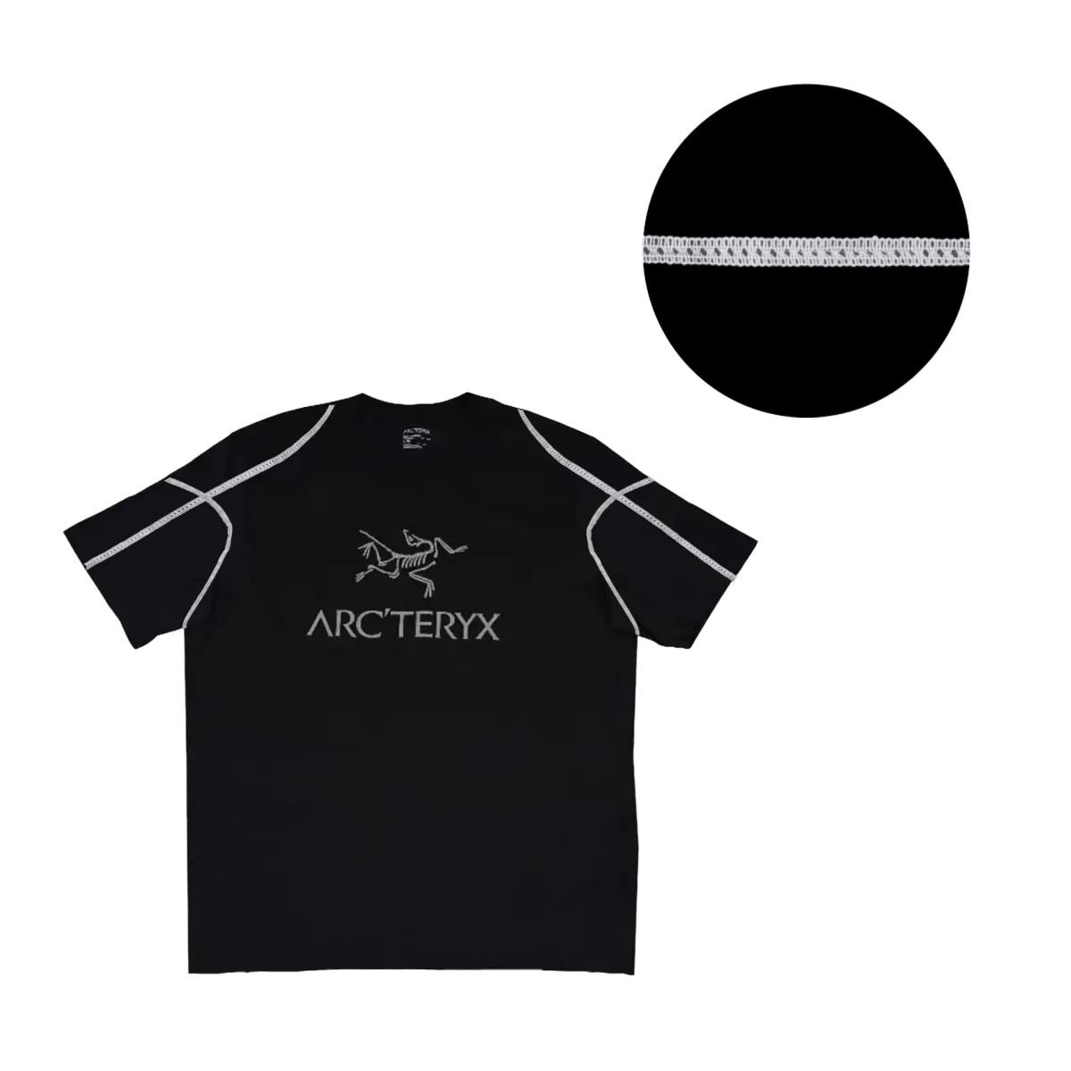 Arcteryx T-Shirts Men's Black/Black (International, Suggestion: Size Small) Crew Neck Moderate Straight Fit