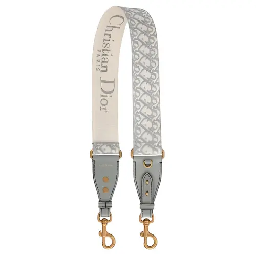 DIOR Print Cow Leather Bag Straps Women's Gray
