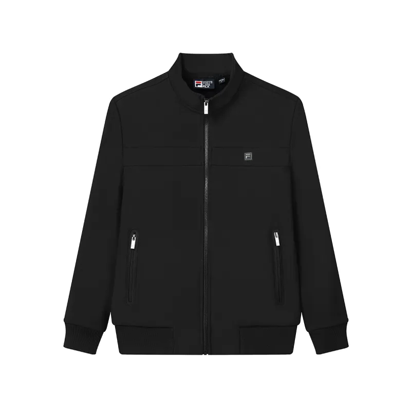 FILA WHITE Jackets Men's Jet Black Turtleneck Moderate Soft Shell