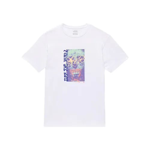 Vans T Shirts Men's White Crew Neck Moderate Straight Fit