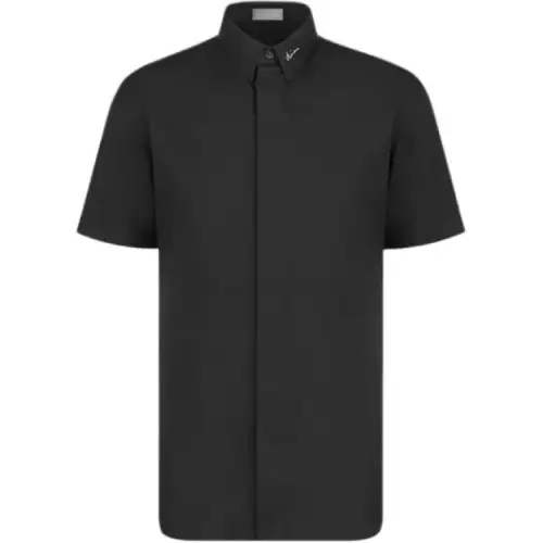 DIOR Shirts Men's Black Lapel Moderate Other