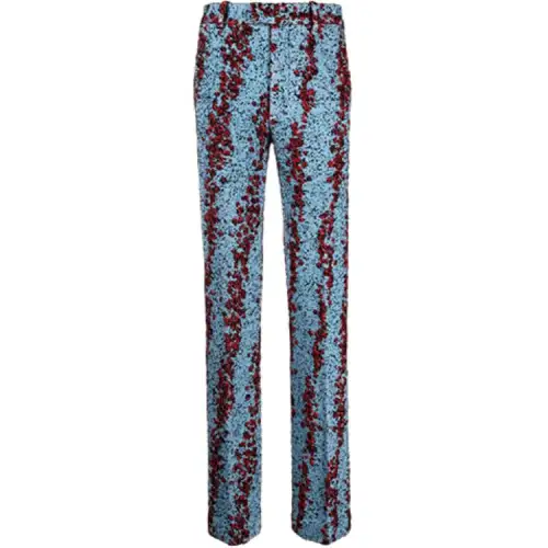 Bottega Veneta Casual Pants Women's Blue Moderate Straight Fit Pants