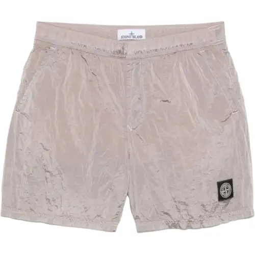 Stone Island Compass-patch swim shorts