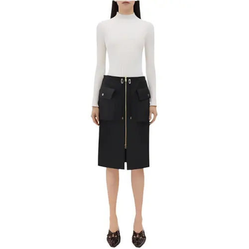 Bottega Veneta Casual Long Skirt Women's Black
