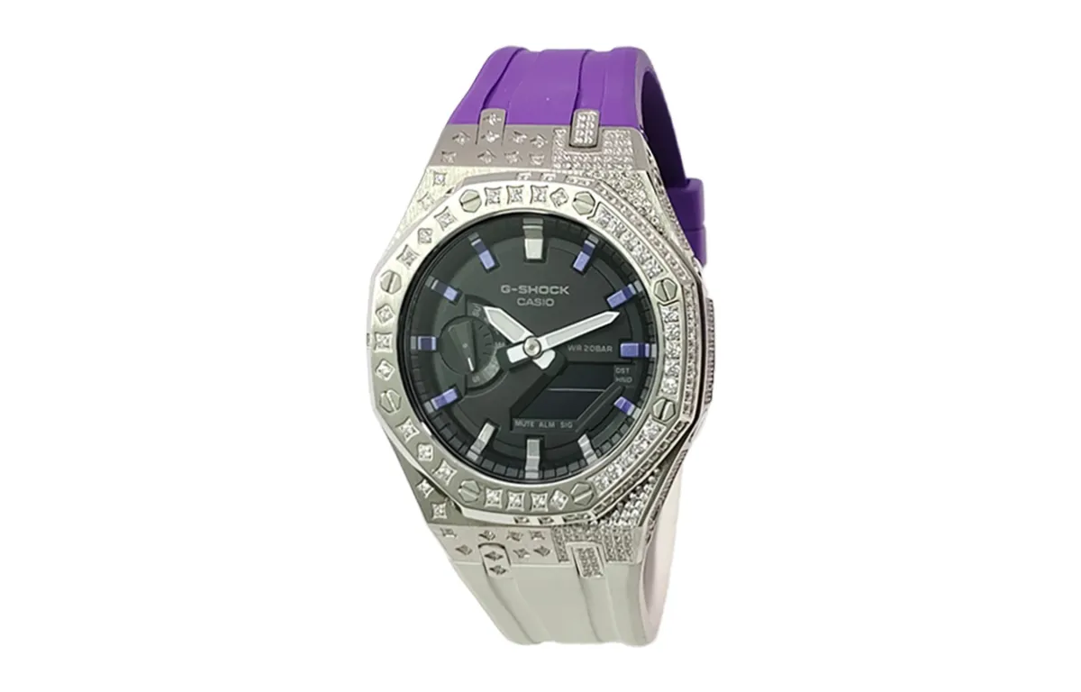CASIO Custom Collection Quartz Movement Fluoroelastomer Strap Watch Men's Watches Black Dial
