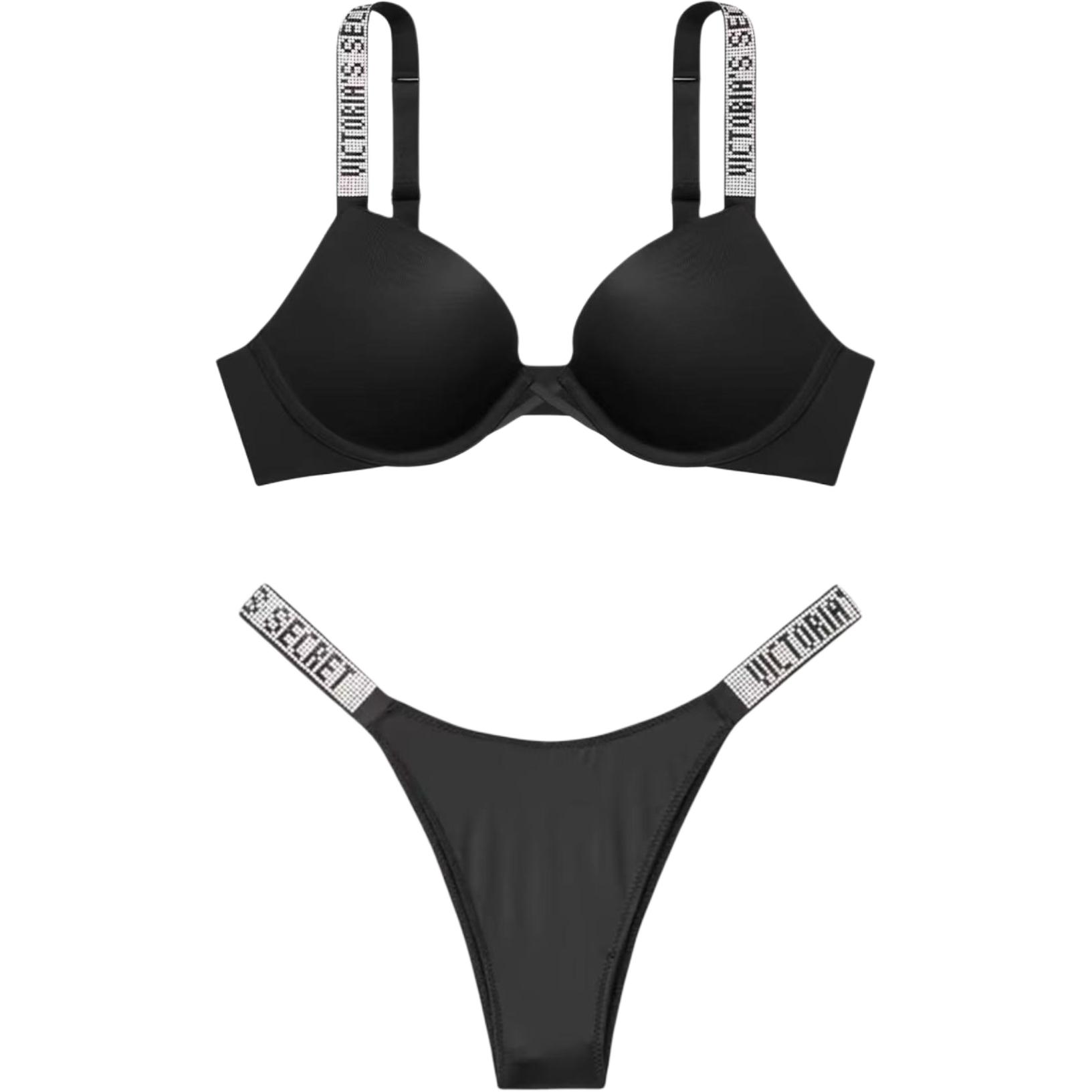 Женское нижнее белье Victoria's Secret комплект (черный)