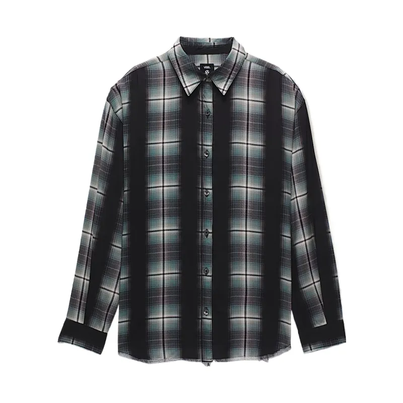 Vans Shirts Women's Black Gray Color Lapel Moderate