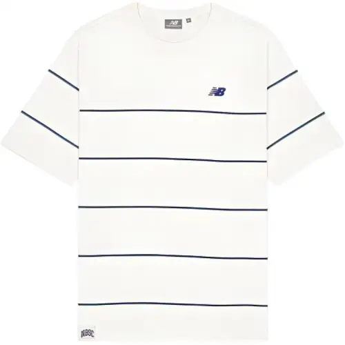 New Balance T Shirts Men's Ecru Crew Neck Moderate