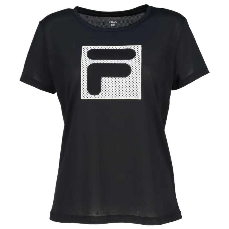 FILA T Shirts Women's Black Crew Neck Moderate