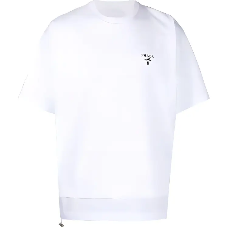 PRADA T Shirts Men's White Crew Neck Moderate Straight Fit