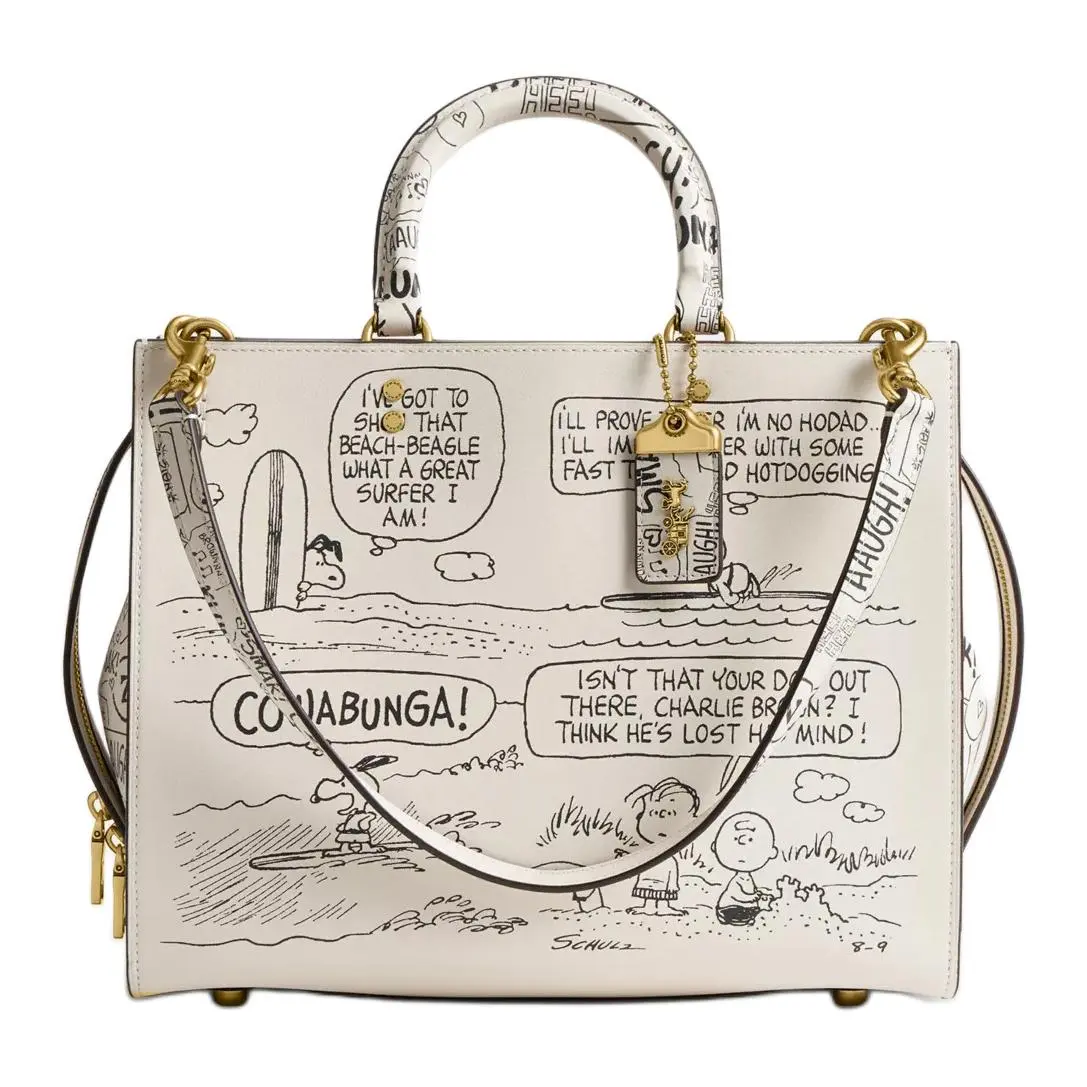 COACH PEANUTS Snoopy, Collaboration Rogue Leather Shoulder Bag, Crossbody Bag, Handbag Large Women's Chalk White