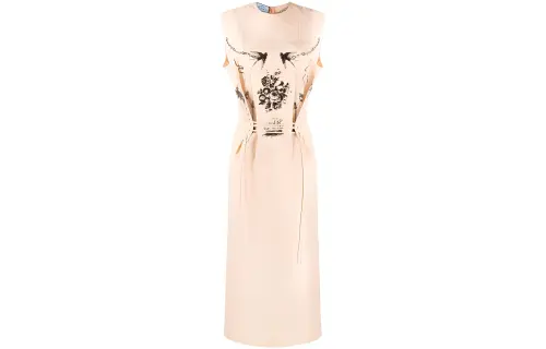 PRADA SS22 Sleeveless Dress Women's Beige