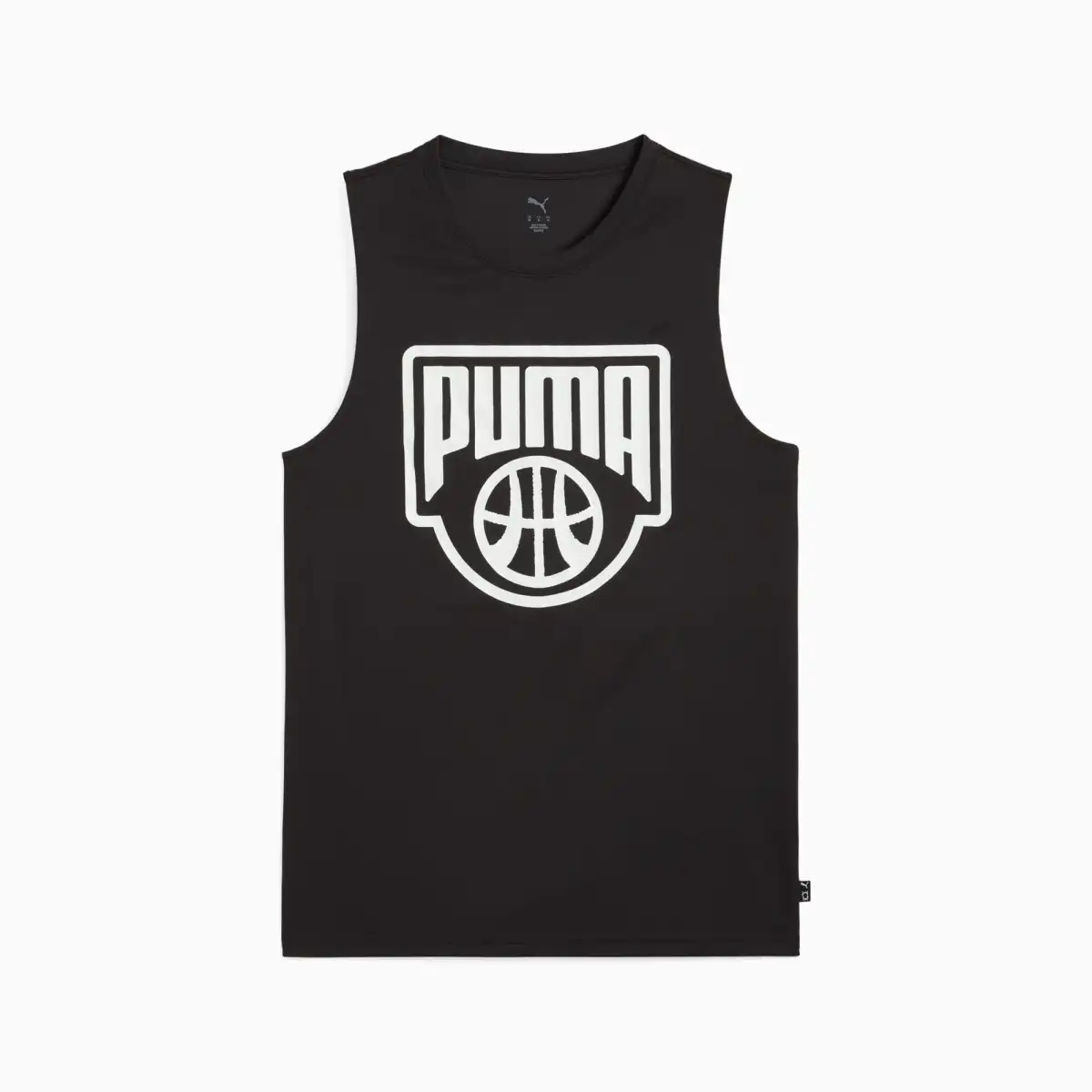 PUMA Tank Tops Men's Black Crew Neck Moderate Straight Fit
