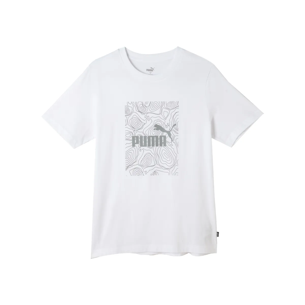 PUMA T-Shirts Men's White Crew Neck Moderate Straight Fit