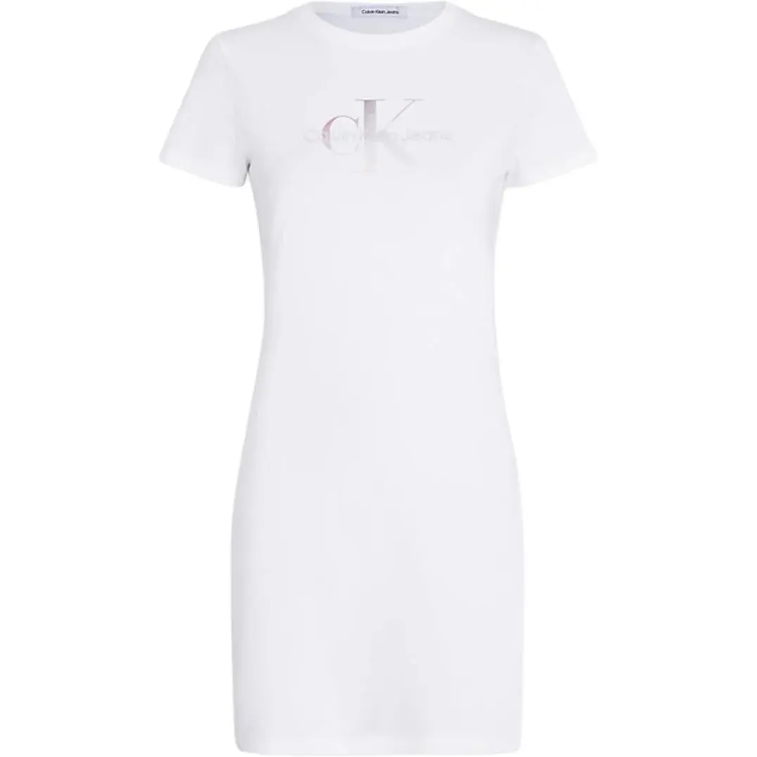 CALVIN KLEIN Short Sleeved Dress Women's White