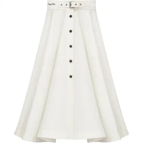 DIOR SS25 Casual Long Skirt Women's White