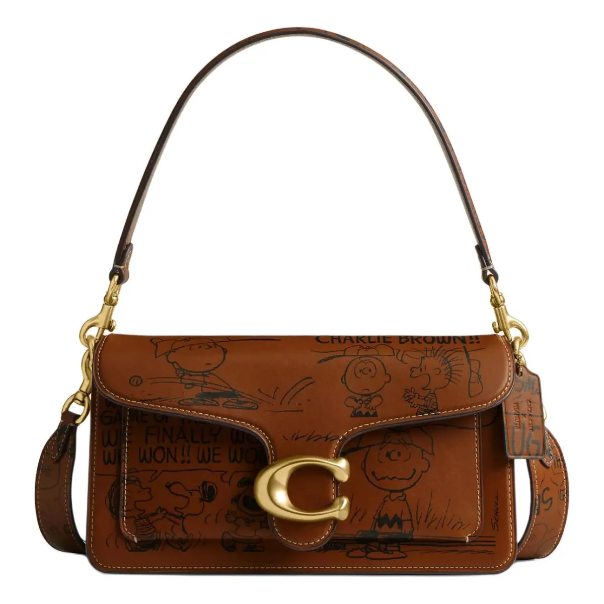 COACH PEANUTS Snoopy, Collaboration Tabby Leather Shoulder Bag, Crossbody Bag, Handbag Medium Women's Hazelnut