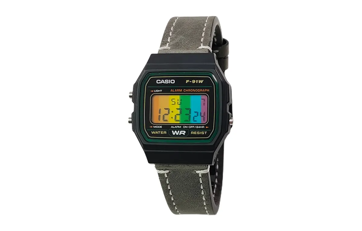 CASIO Custom Collection Quartz Movement Genuine Leather Strap Watch Men's Watches Black Dial