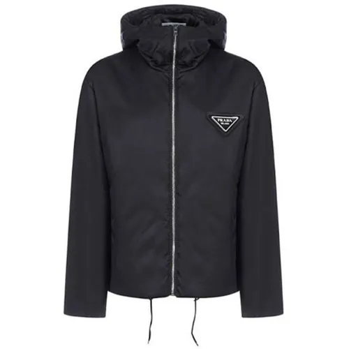 PRADA Down Jackets Women's Black Hooded Moderate Other