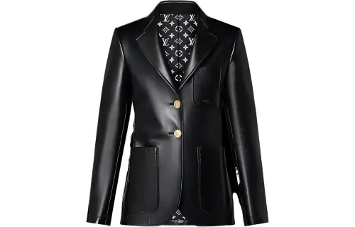 Lv Leather Preppy Blazer