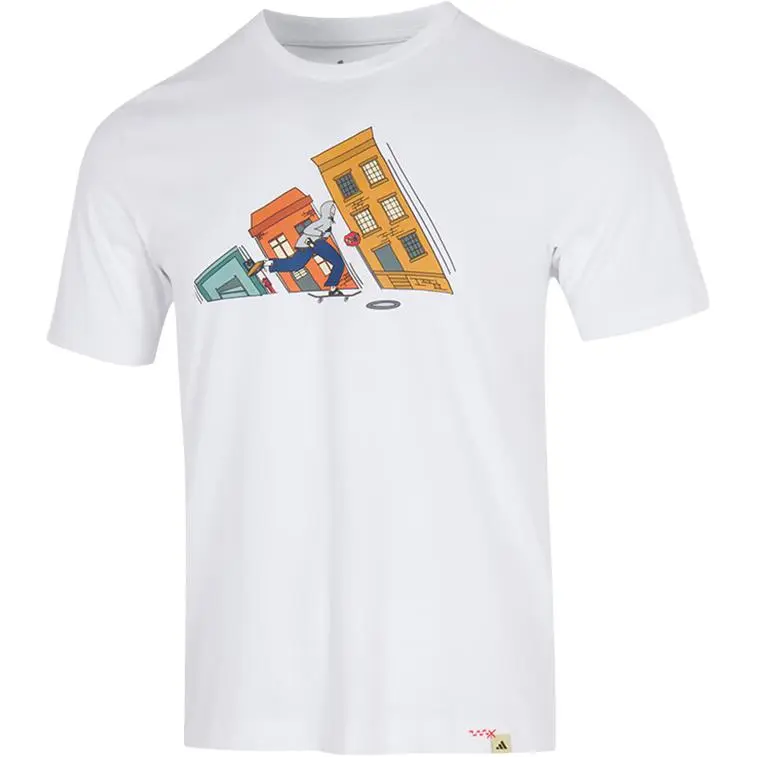 Adidas T-Shirts Men's White Crew Neck Moderate