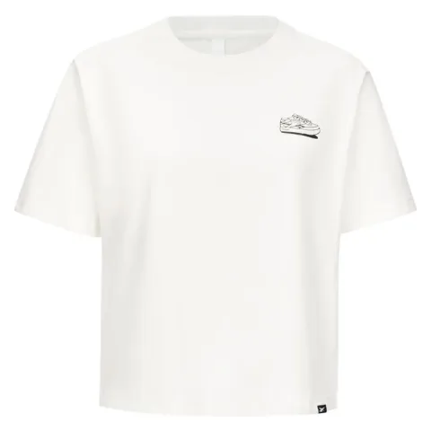 Reebok T-Shirts Women's Ecru Crew Neck Moderate Straight Fit