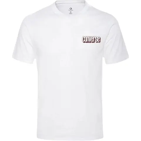 Converse T-Shirts Men's White Crew Neck Moderate Straight Fit
